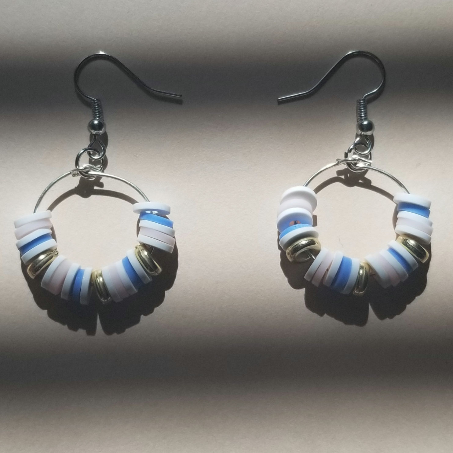 Thumbnail: Pastel Blue and Pink Circular Earrings