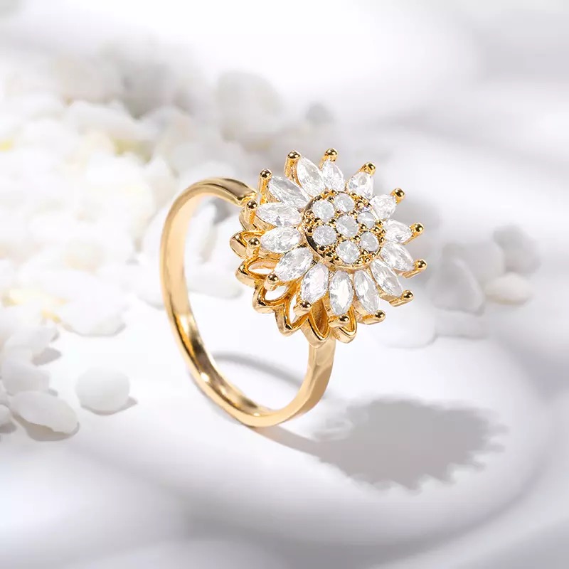 Miniatura: Anillo Girasol Giratorio Antiestrés 🌻🌀